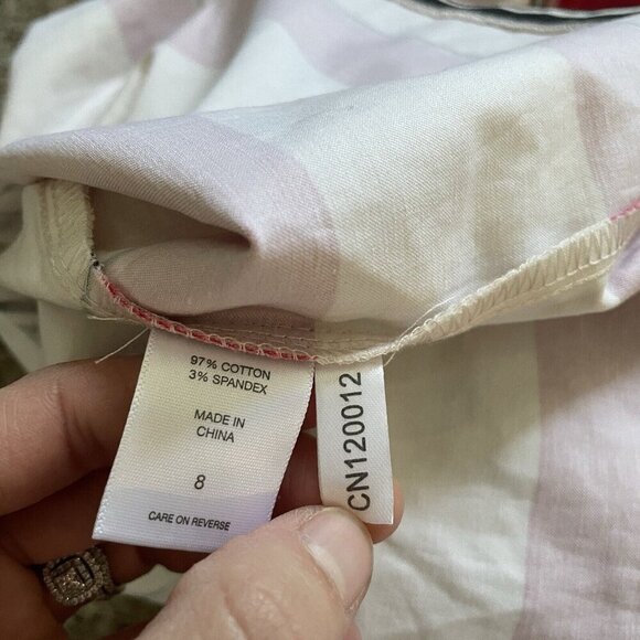 New York & Company NWT Striped Pleated A-line Skirt Sz 8 Multicolor Pink Preppy - Picture 8 of 12